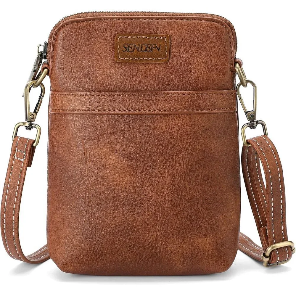 Cell Phone Purse Small Crossbody Bag Women Vegan Leather Adjustable Strap